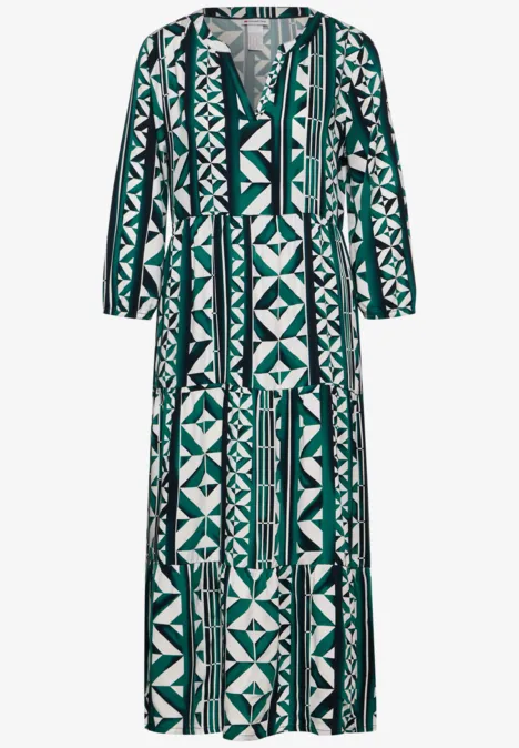 Midikleid mit Print cool vintage green
