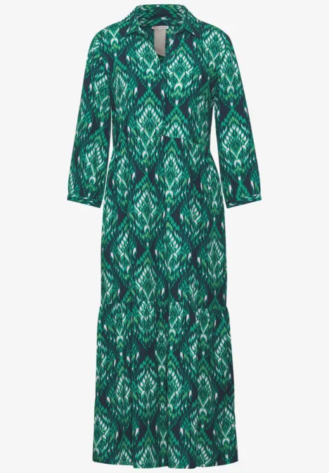 Midi-jurk met print cool vintage green