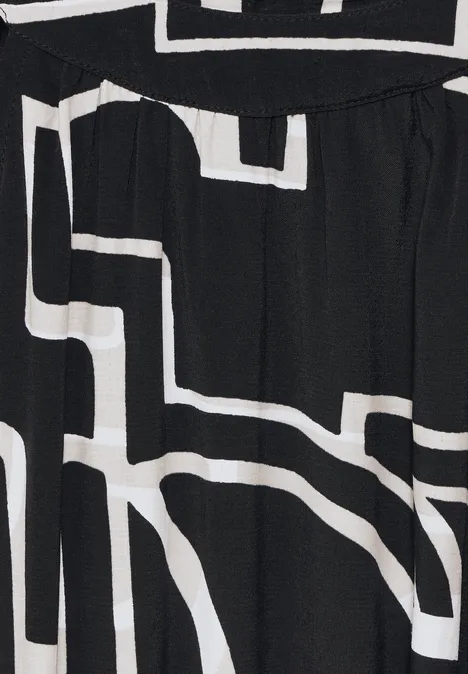 Maxikleid mit Print Black