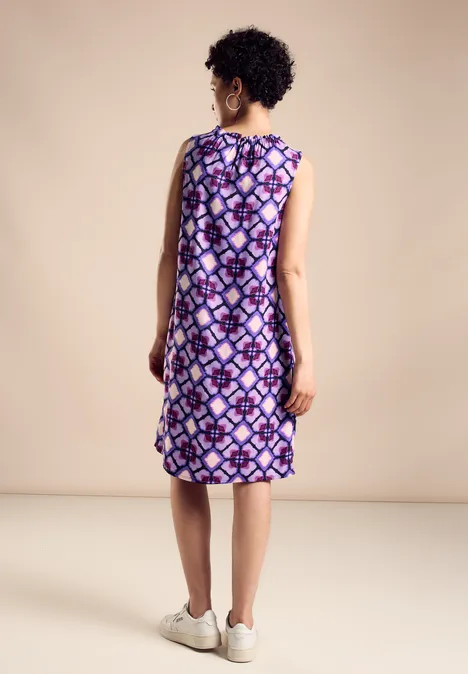 Viskose Print Kleid bellflower lilac