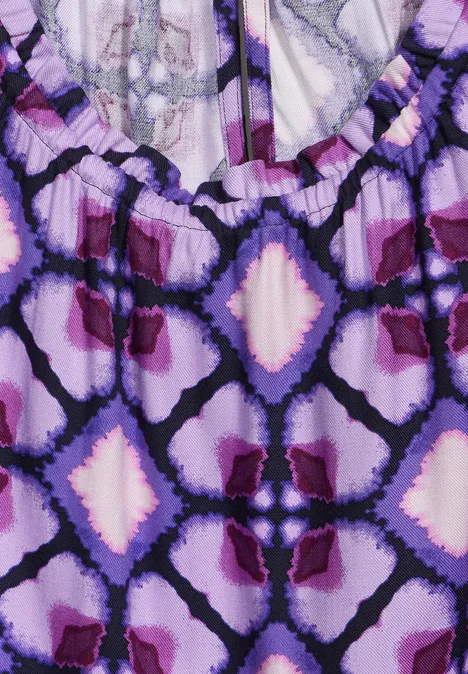 Viskose Print Kleid bellflower lilac
