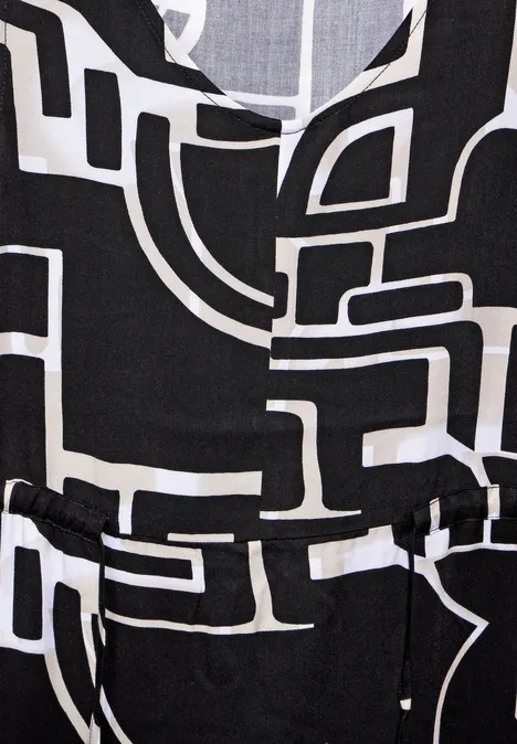 Maxikleid mit Print Black