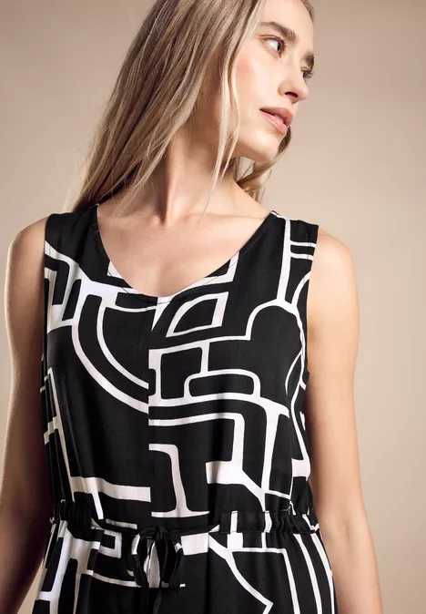 Maxikleid mit Print Black