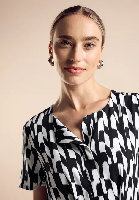 Bedrucktes Midi-Kleid Black