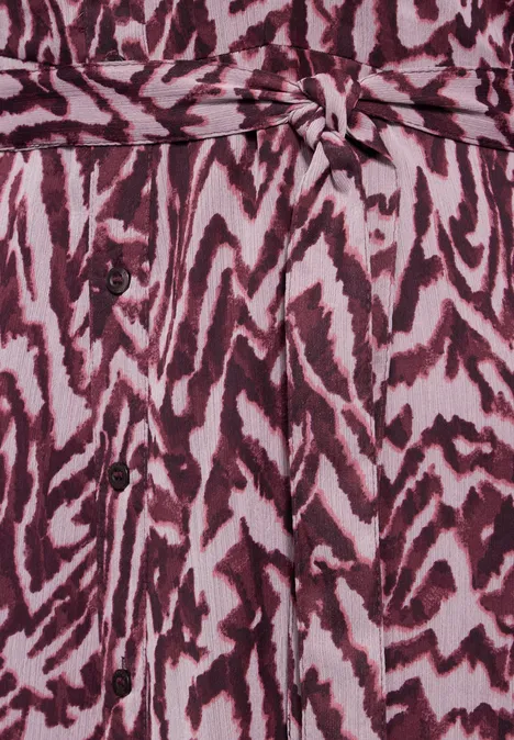 Gedessineerde chiffon jurk mulberry red