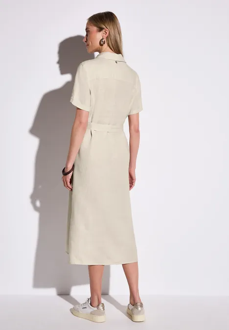 Kurzarmkleid mit Knopfleiste moonstone sand