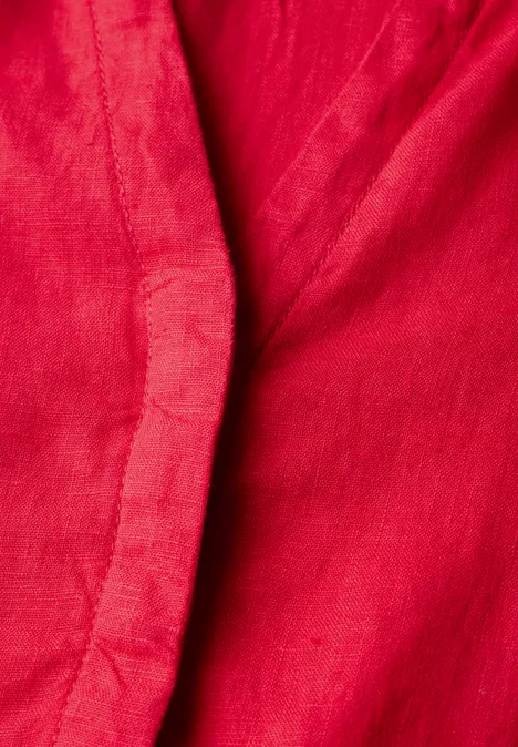 Leinen-Kleid mit Volants glory red