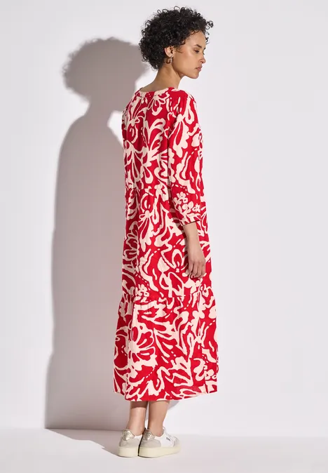 Leinenkleid mit Print glory red