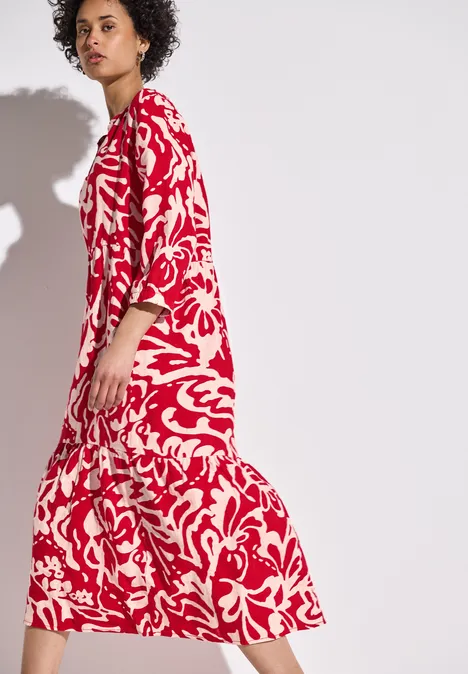 Leinenkleid mit Print glory red