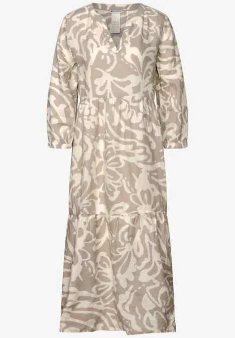 Leinenkleid mit Print dark moonstone sand