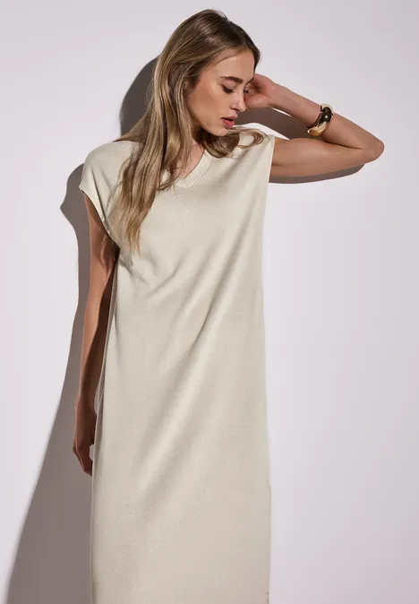 Strick-Look Kleid moonstone sand