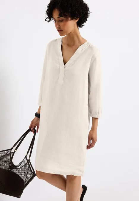 Tunika-Kleid aus Leinen moonstone sand