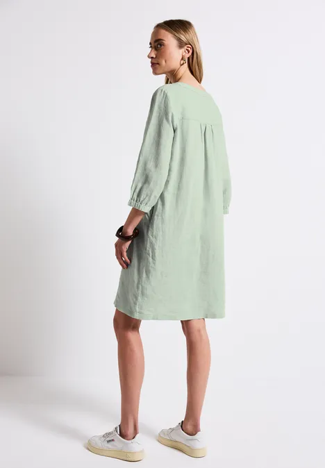 Tunika-Kleid aus Leinen soft jade green