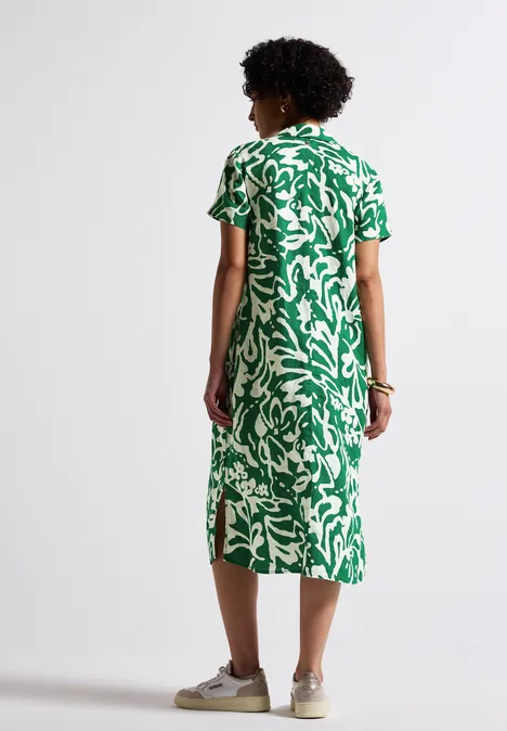 Gemustertes Leinenkleid glowing green