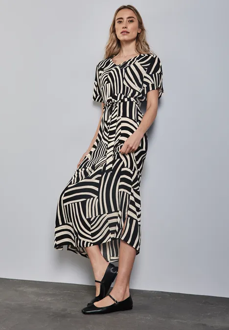 Bedrucktes Maxi-Kleid Black