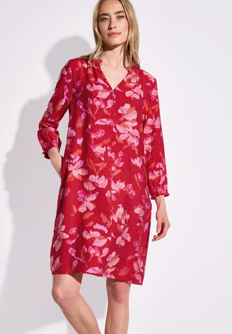 Gemustertes Kleid glory red