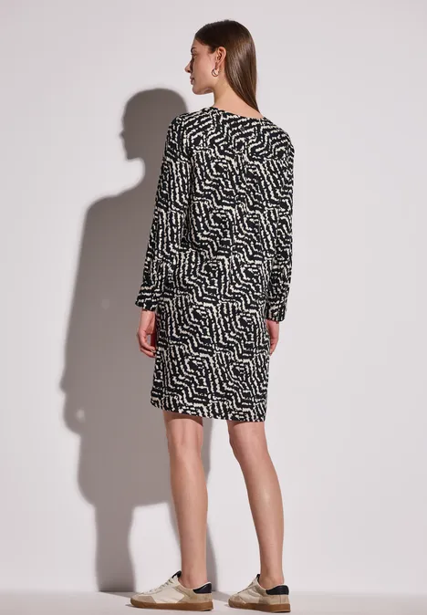 Gemustertes Tunika-Kleid Black