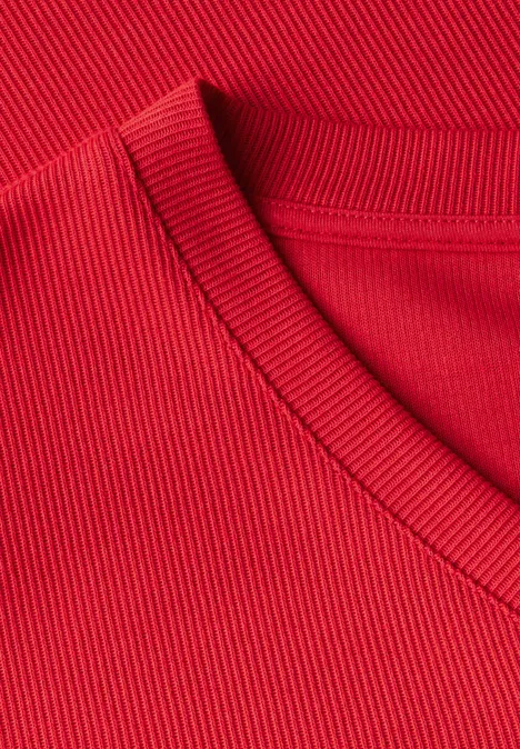 Kleid mit Rippstruktur glory red