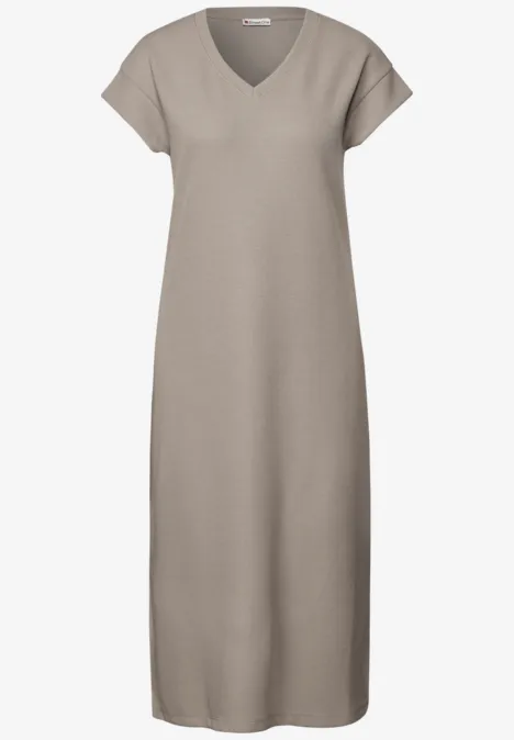 Kleid mit Rippstruktur vintage stone