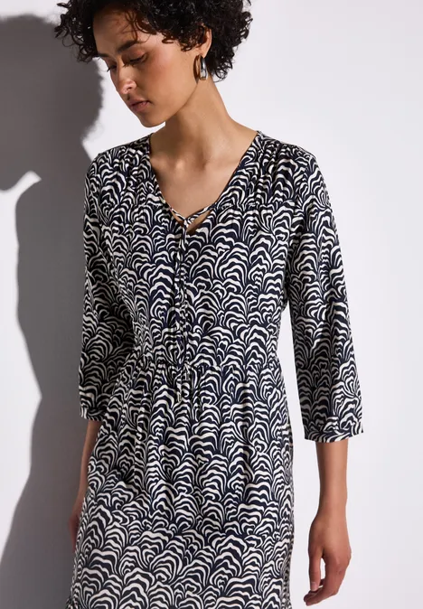 Tunika-Kleid mit Volants deep blue