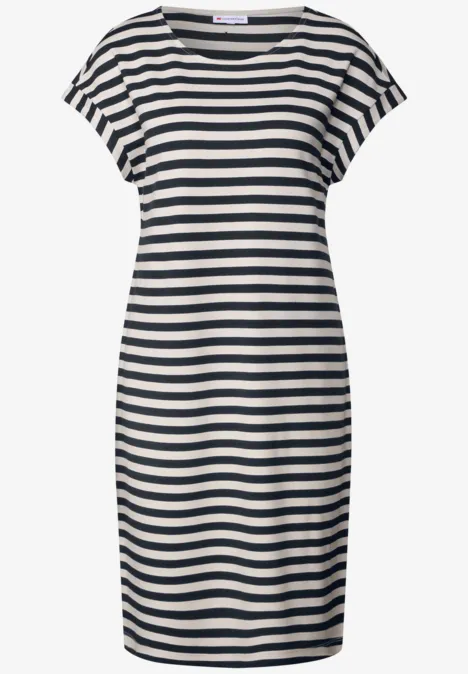 Gestreiftes Jersey-Kleid deep blue