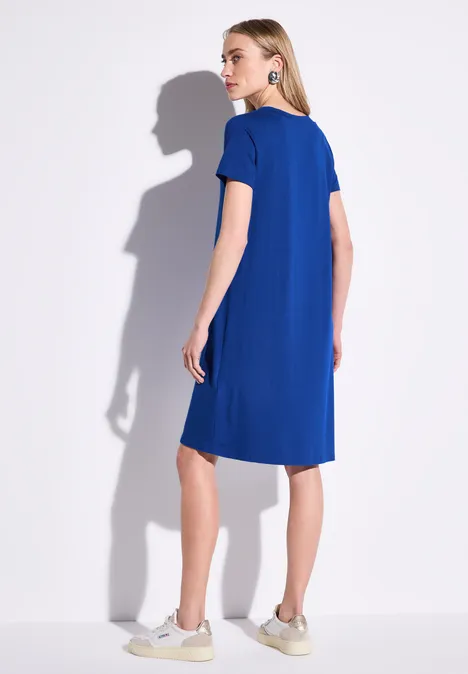 Jersey-Kleid in Unifarbe dodger blue