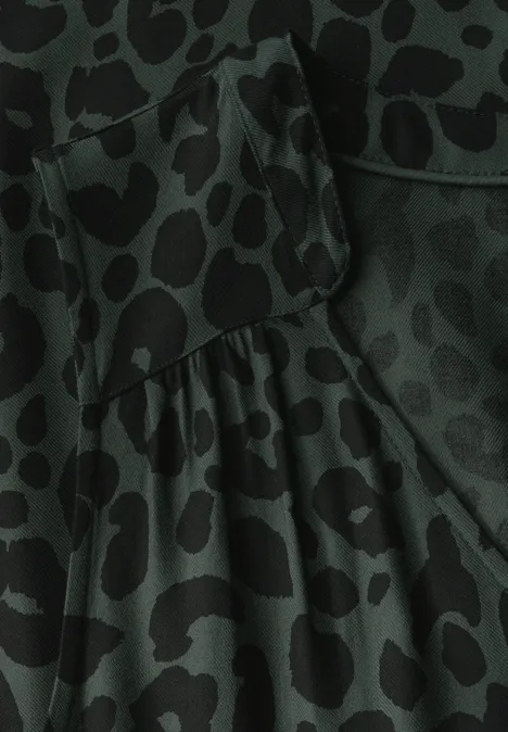 Gemustertes Midi-Kleid mid green
