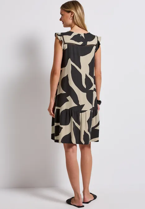 Gemustertes Tunika-Kleid whale tail grey