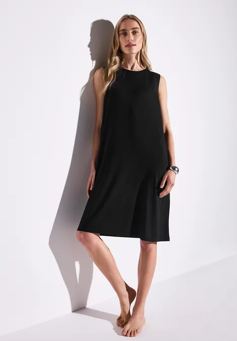 Kleid mit Chiffon-Detail Black