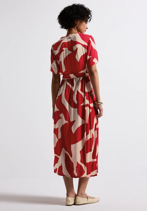 Maxi-Kleid mit Print glory red