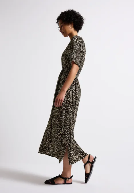 Maxi-Kleid mit Print Black