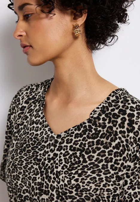 Maxi-Kleid mit Print Black