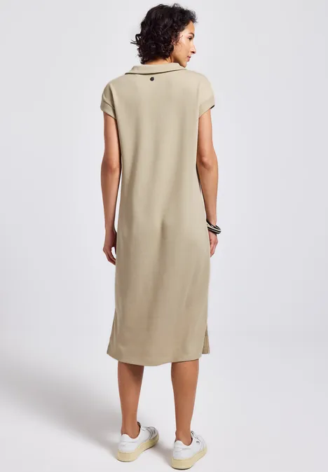 Strick-Look Kleid coastal beige