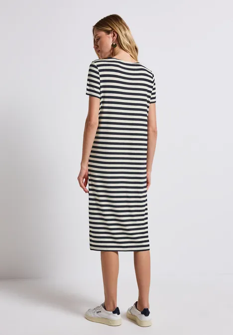 Gestreiftes T-Shirt-Kleid deep blue