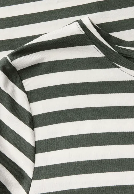 Gestreiftes T-Shirt-Kleid mid green