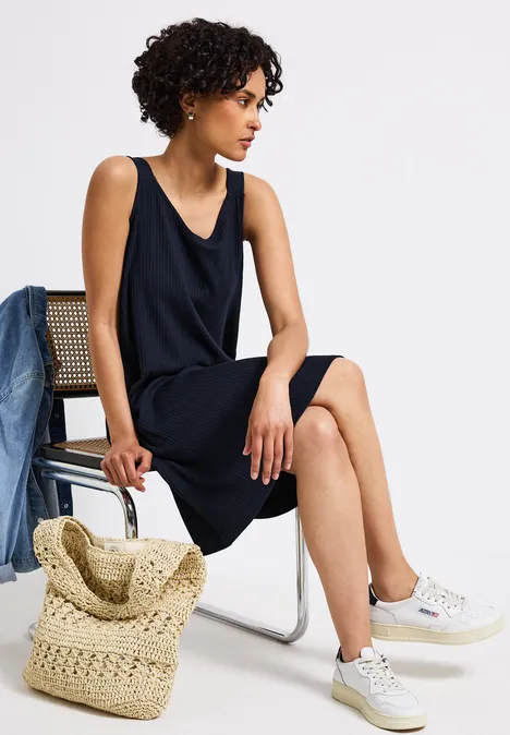Trägerkleid in Unifarbe deep blue