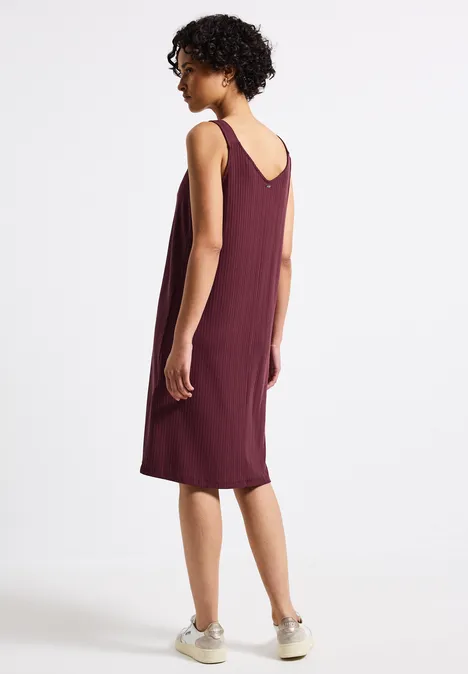 Trägerkleid in Unifarbe dark cherry red