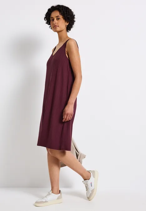Trägerkleid in Unifarbe dark cherry red