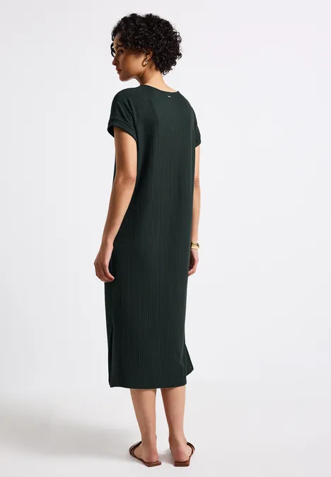 Kleid mit Rippstruktur pine grove green