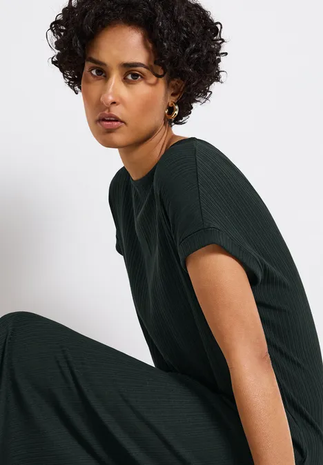 Kleid mit Rippstruktur pine grove green