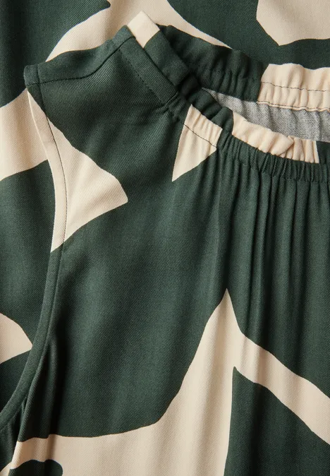 Ärmelloses Kleid mit Print mid green