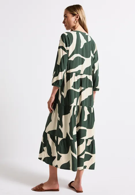 Maxikleid mit Print mid green