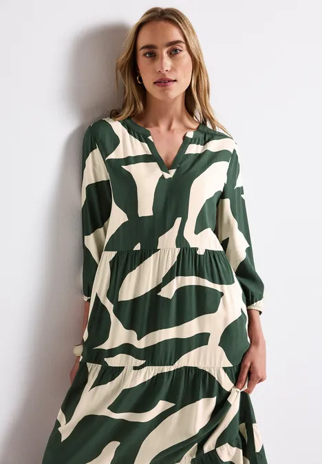 Maxikleid mit Print mid green