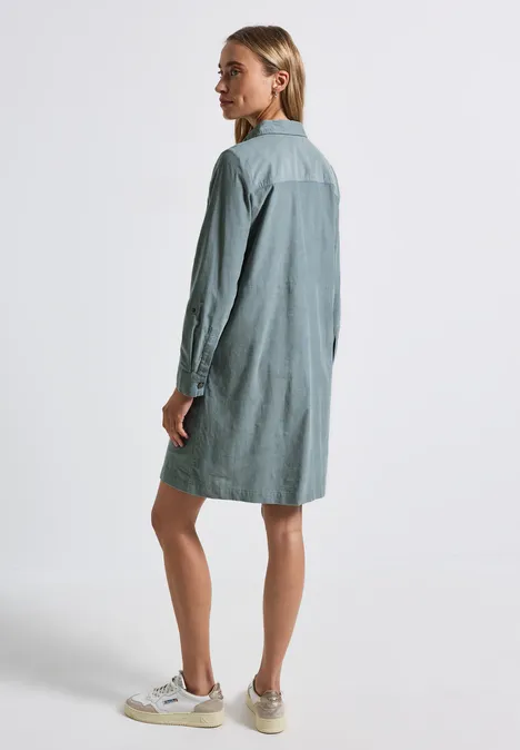 Cordkleid washed blue