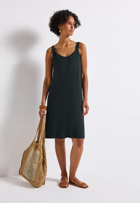 Kleid mit Knotendetail pine grove green