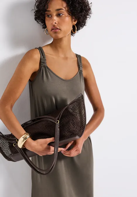 Kleid mit Knotendetail nomad brown