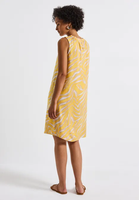 Gemustertes Kleid buttercream yellow