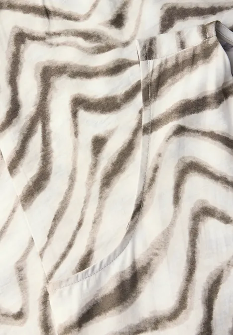 Gedessineerde midi-jurk tumbled beige