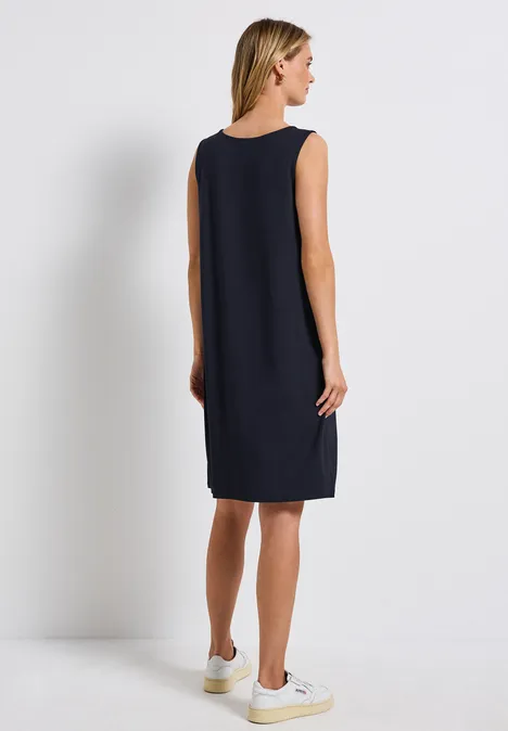 Jurk in effen kleur deep blue