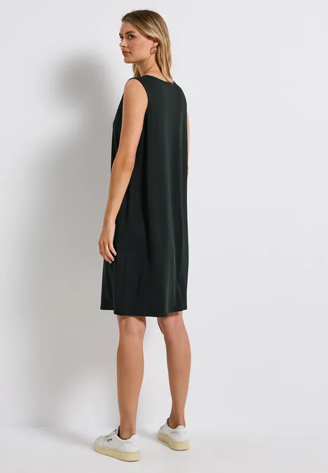 Jurk in effen kleur pine grove green